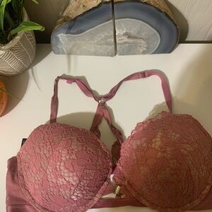 Victoria's Secret Mauve Lace Push-Up Bra with Racerback